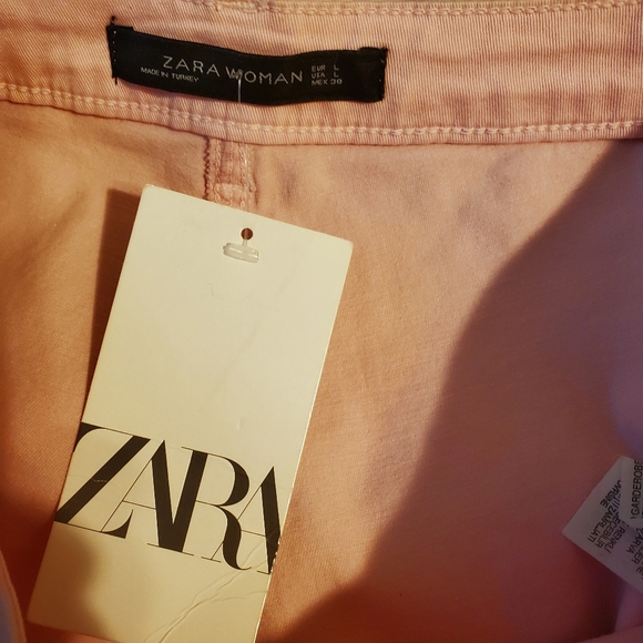 NWT / ZARA- Pink Barbie Core Capri Ruffle A Line Pants- Large - Picture 5 of 14